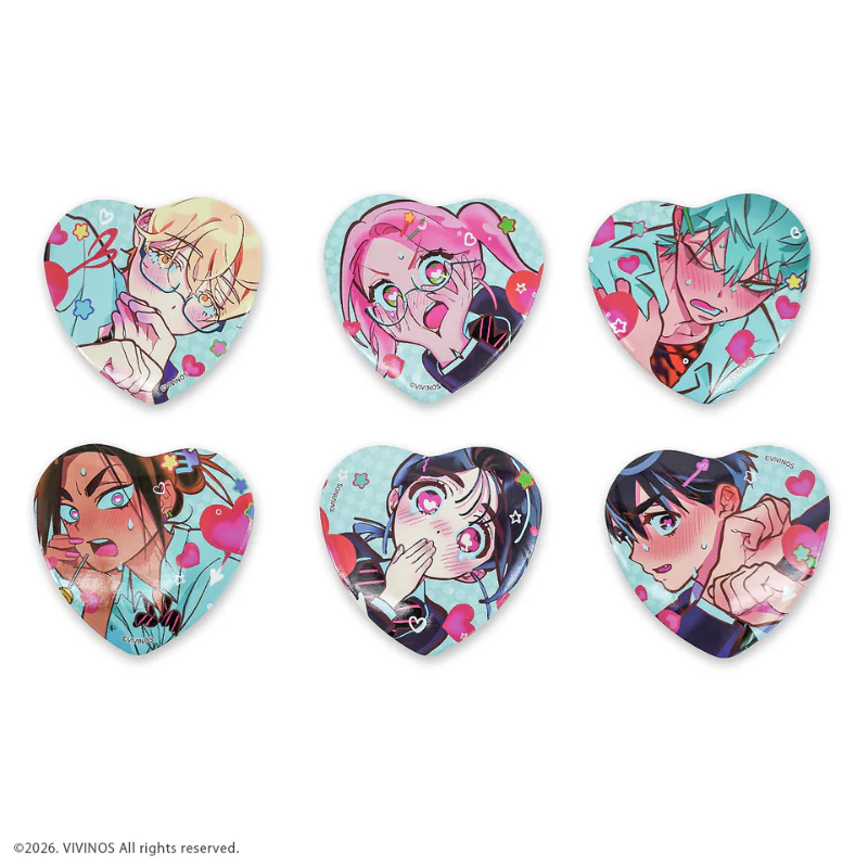 ALIEN STAGE × FUMOKORE Heart-shaped Can Badge
