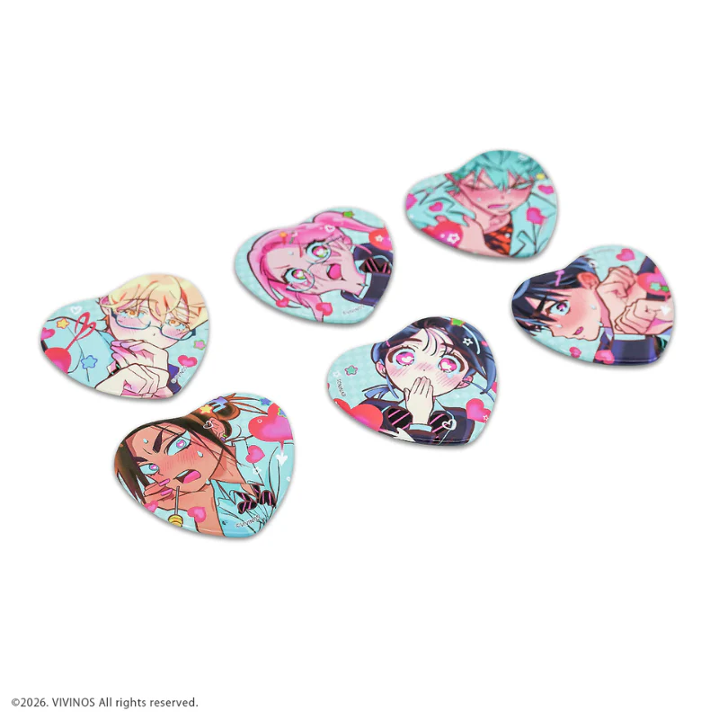 ALIEN STAGE × FUMOKORE Heart-shaped Can Badge - Image 3