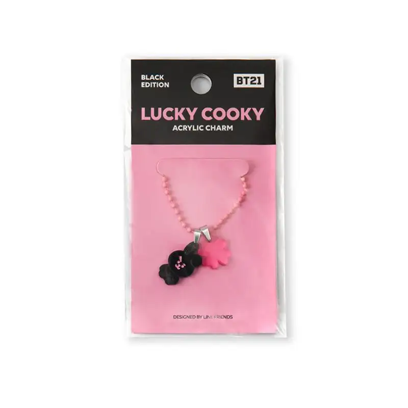 BT21 - Lucky Cooky Acrylic Charm - Black Edition - Image 6