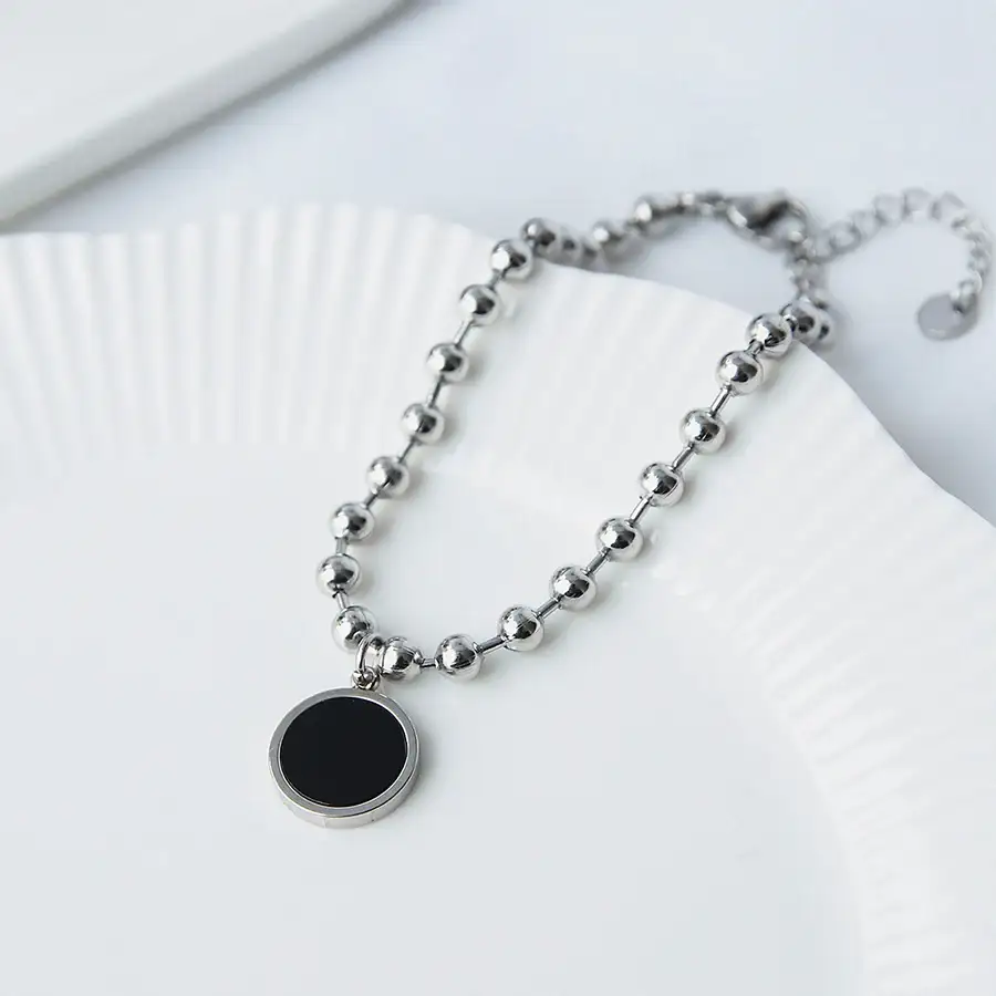 CLUE - Bubble Chain Onyx Black Surgical Steel Bracelet - Image 2