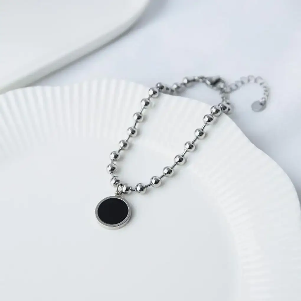 CLUE - Bubble Chain Onyx Black Surgical Steel Bracelet - Image 3