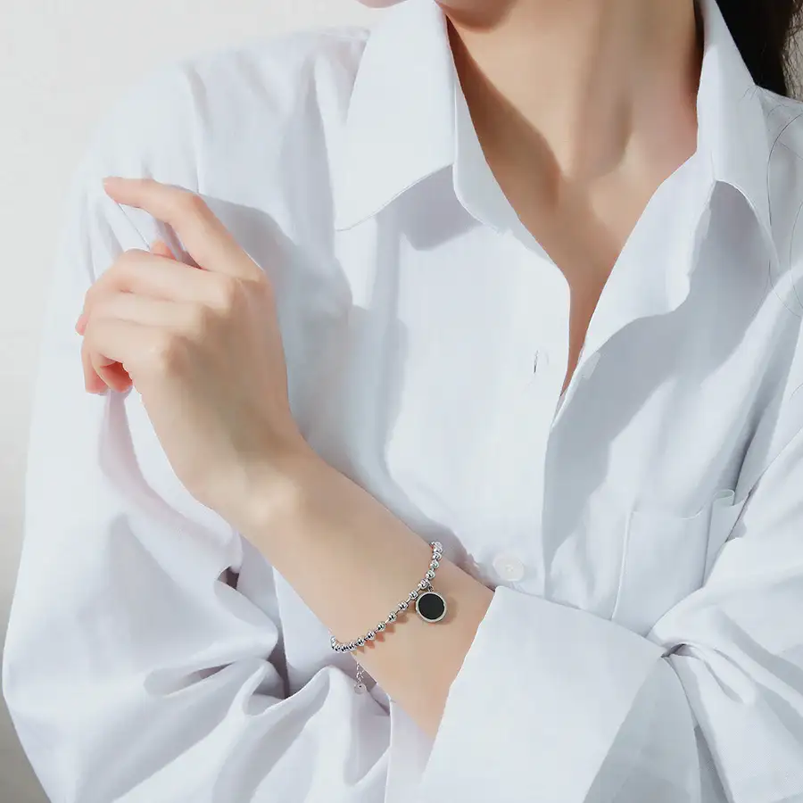 CLUE - Bubble Chain Onyx Black Surgical Steel Bracelet - Image 5