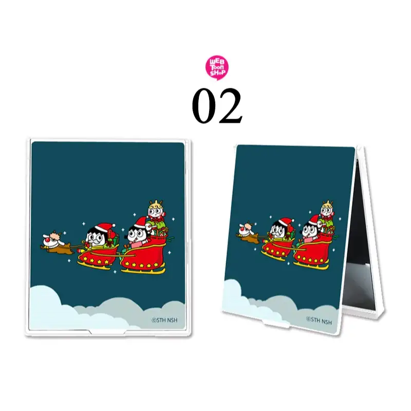 Don't Let Go of the Mental Rope - Christmas Square Folding Mirror - Image 3