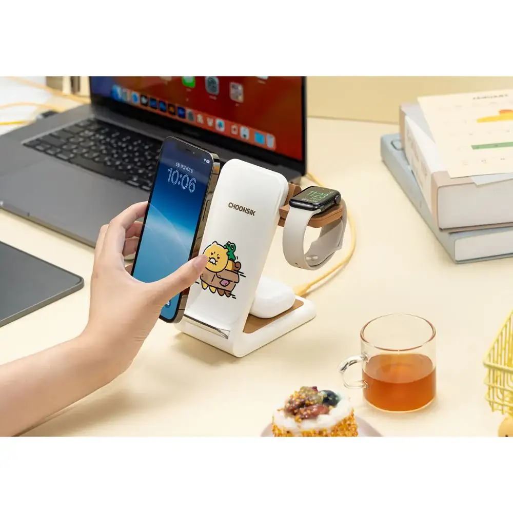 Kakao Friends - Choonsik 3 in1 Wireless Charging Pad (Apple) - Image 11