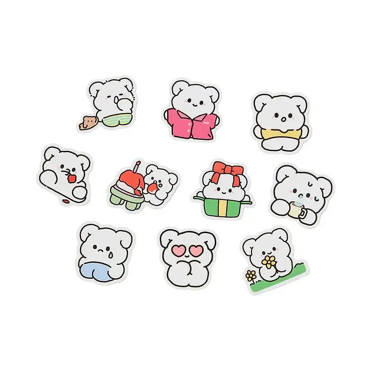 Kakao Friends - Cute Bear Removable Sculpture Sticker - Image 2