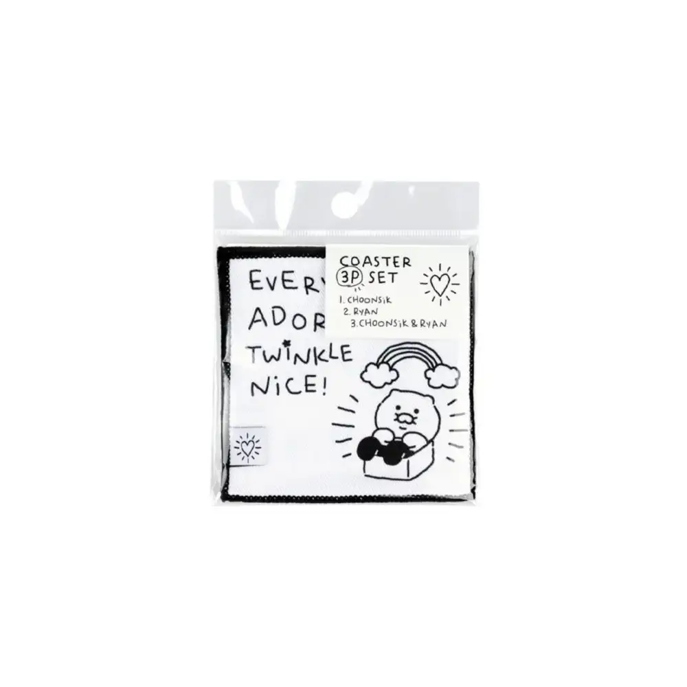 Kakao Friends - Doodle Doodle Ryan & Choonsik Fabric Coaster Set - Image 6