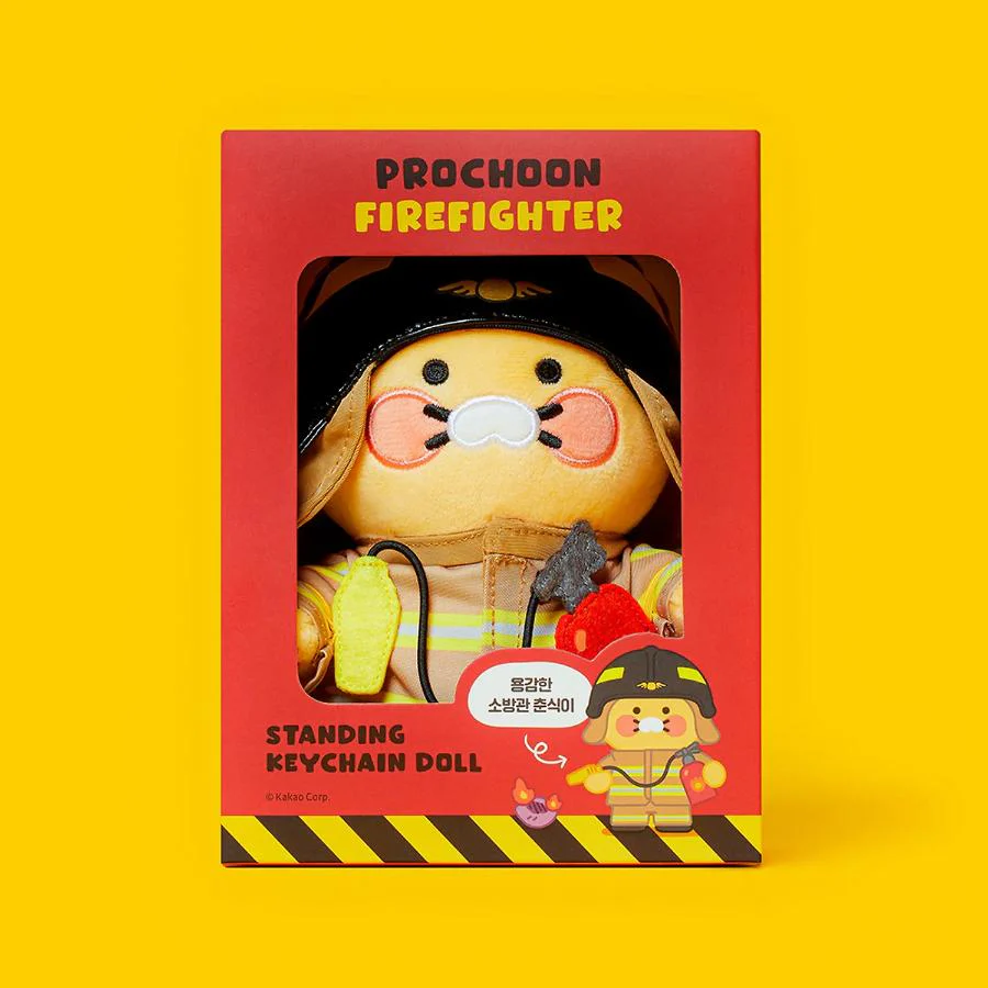 Kakao Friends - PROCHOON Firefighter Standing Doll Keychain (Choonsik) - Image 5