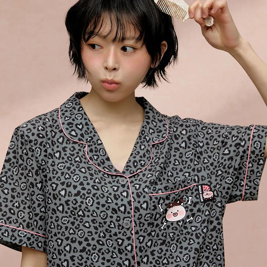 Kakao Friends - WOOGA CHOON Women Leopard Pajamas (Apeach) - Image 3