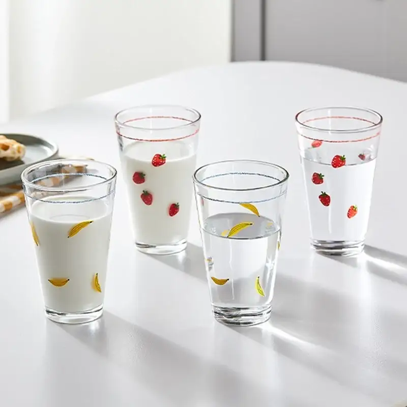 Korean ON - Strawberry Banana Glass Cup 4P Set - Image 6