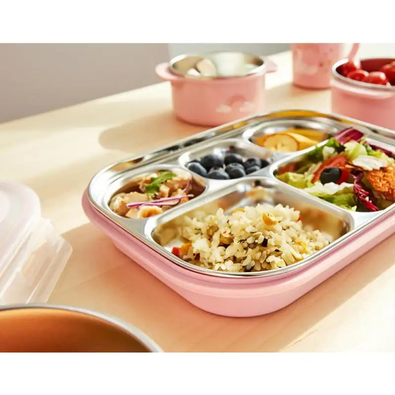 Korean Swan Lake - Double Stainless Steel Cutlet Plate With Lid - Image 3
