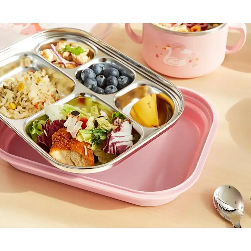 Korean Swan Lake - Double Stainless Steel Cutlet Plate With Lid - Image 4