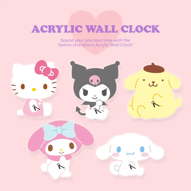 NARA HOME DECO X Sanrio - Acrylic Wall Clock Cutie