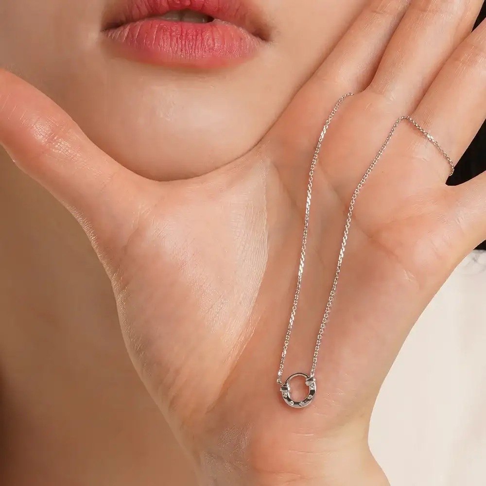 OST - Lucky Rock Horseshoe Daily Stone Silver Necklace - Image 3