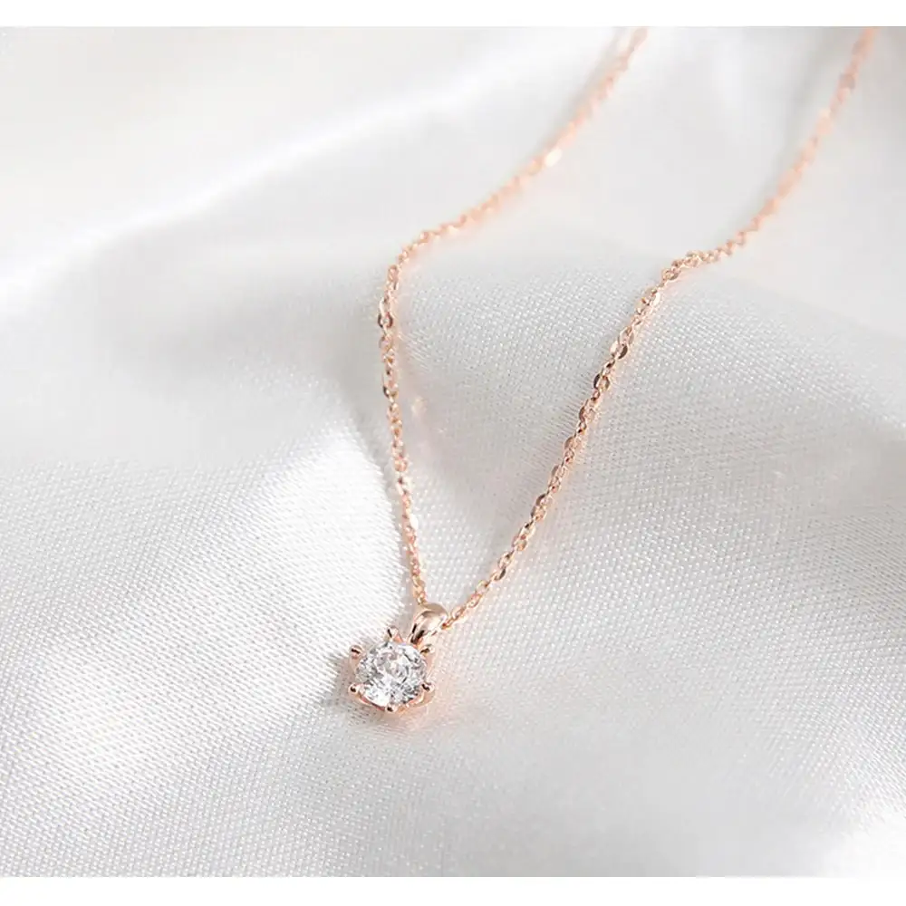 OST - Prong Setting Simulated Diamond Necklace - Image 6