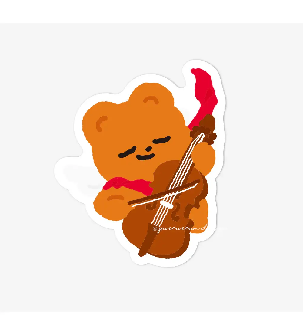 Pureureum Design - Cupid Bear Concert Engraving Sticker - Image 8