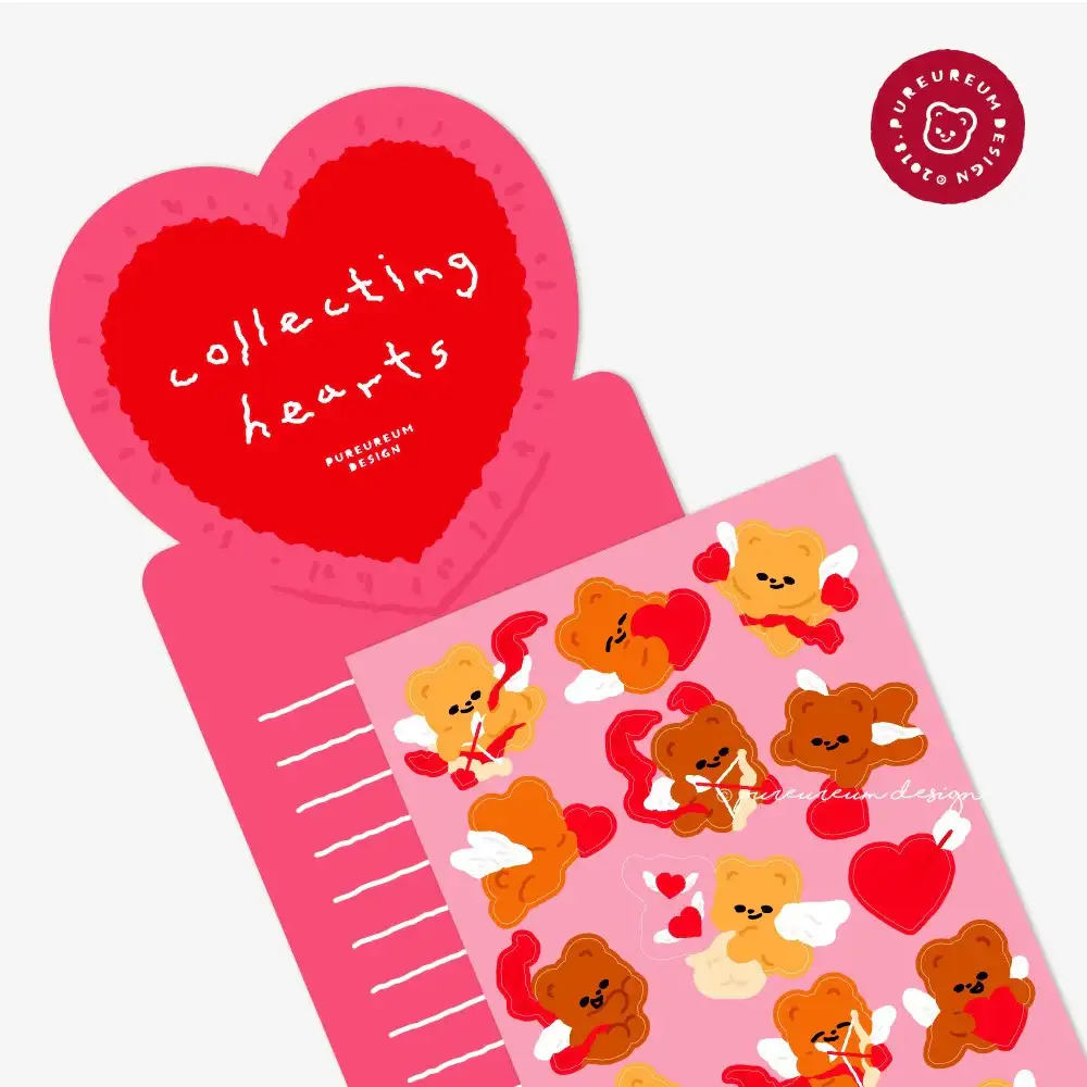 Pureureum Design - Cupid Bear Heart Collect Sticker - Image 3