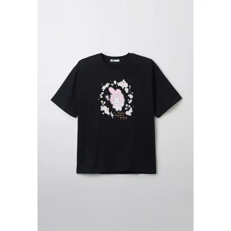 SPAO x My Melody - 50th Anniversary Short Sleeve T-Shirt (Black) - Image 5