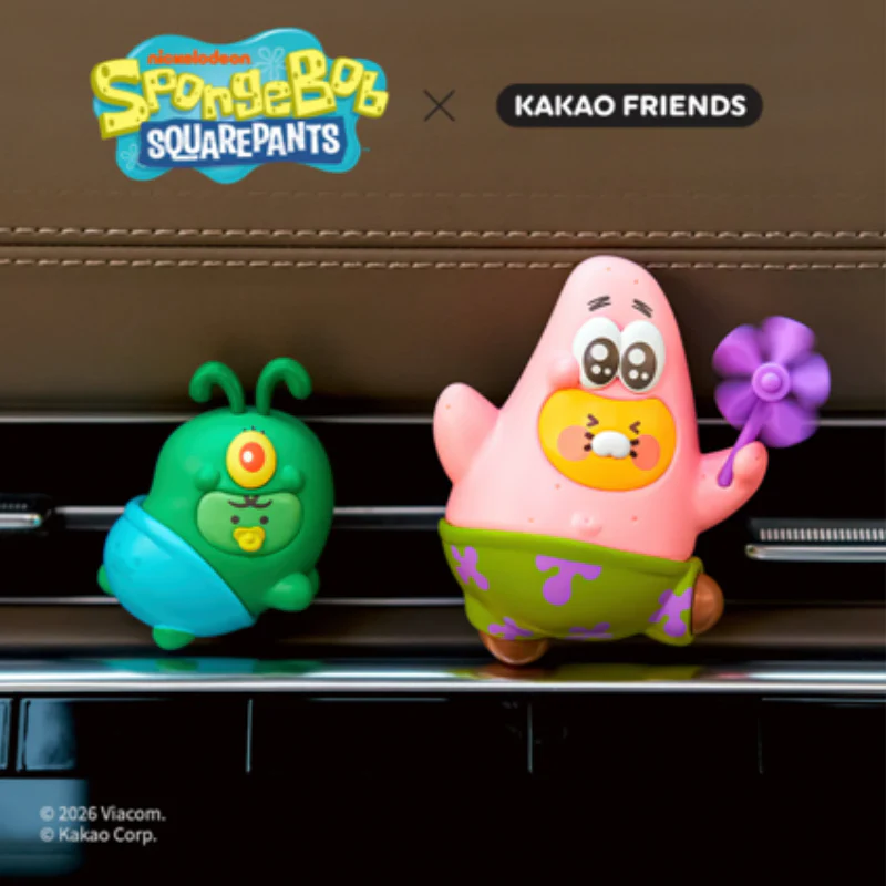 SpongeBob x Kakao Friends - Car Air Freshener & Figure Set Baby Chunsik & Jordy - Image 2