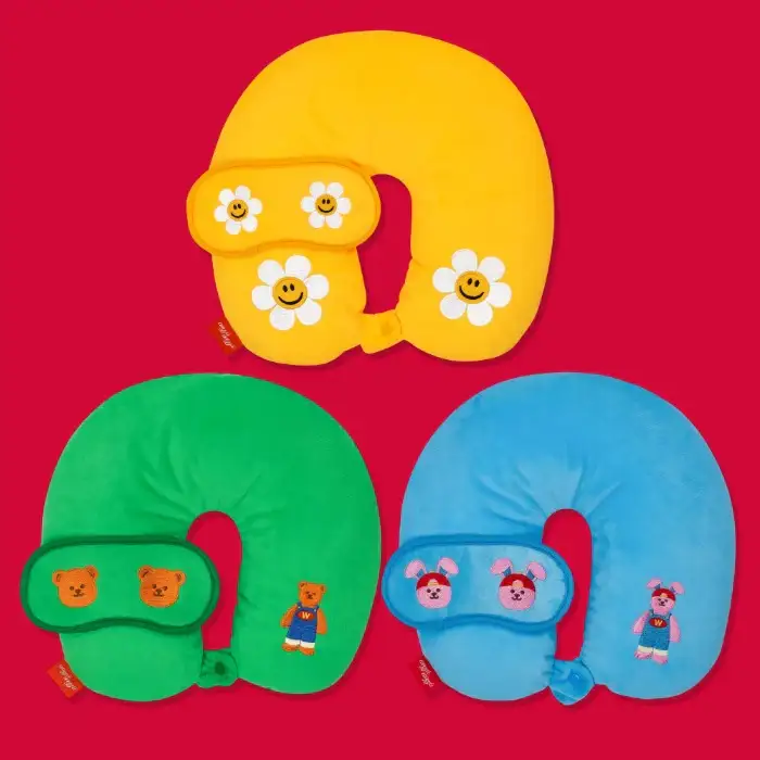 Wiggle Wiggle - Travel Neck Pillow & Eye Pad Set