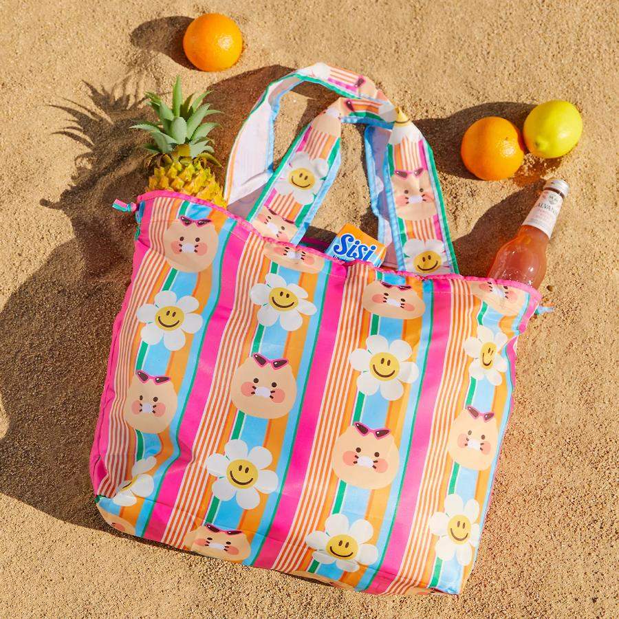 Wiggle Wiggle x Kakao Friends - Choonsik Pocket Shopping Basket (Stripe) - Image 2